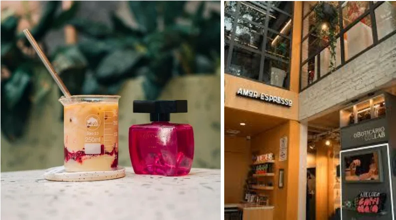 No mês do café, o Boticário Lab em Pinheiros convida para experiências na cafeteria Amor Espresso, com 20% de desconto em cafés e bebidas inspiradas em fragrâncias