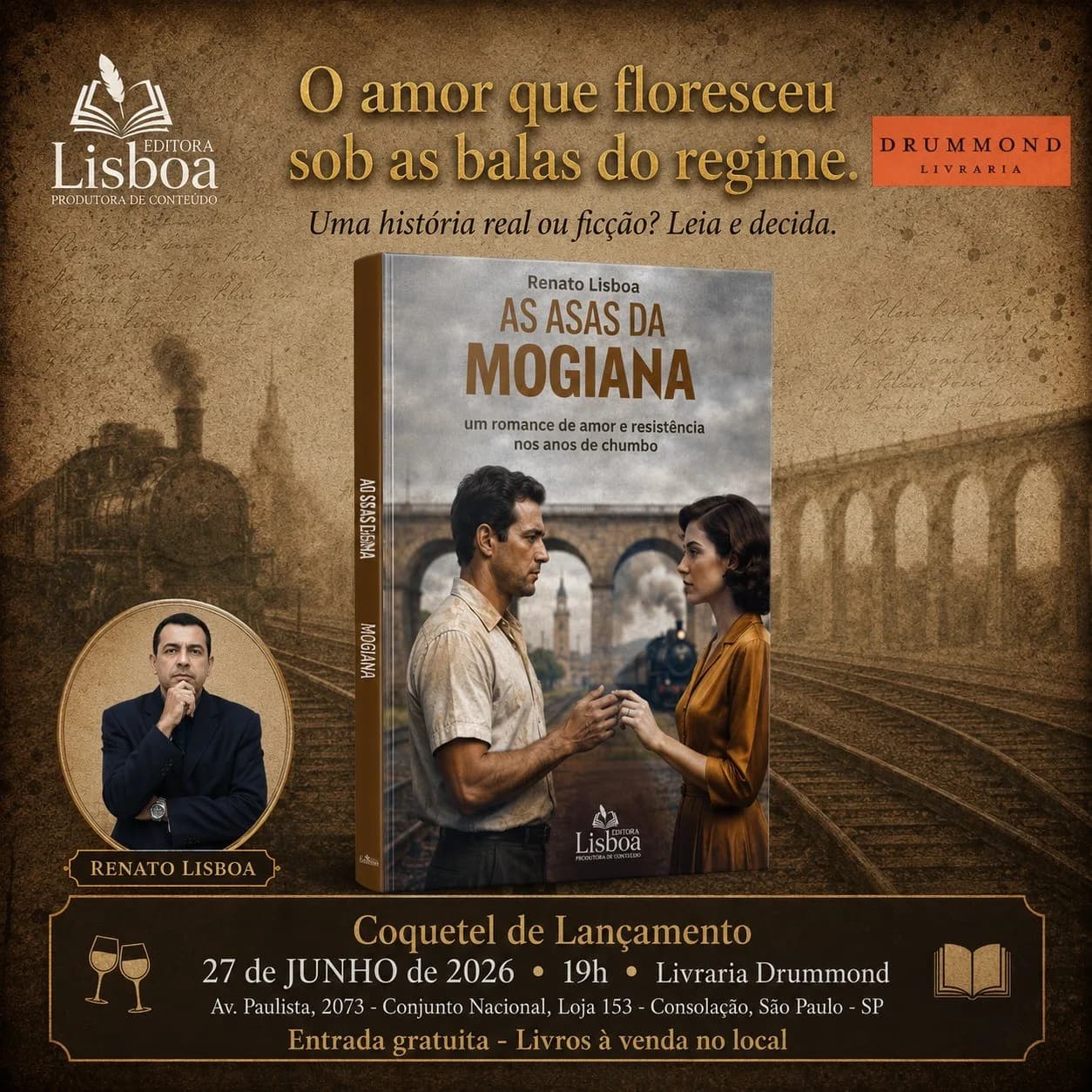 Escrita pelo estreante Renato Lisboa, obra retrata um romance que floresce em meio ao período do golpe militar