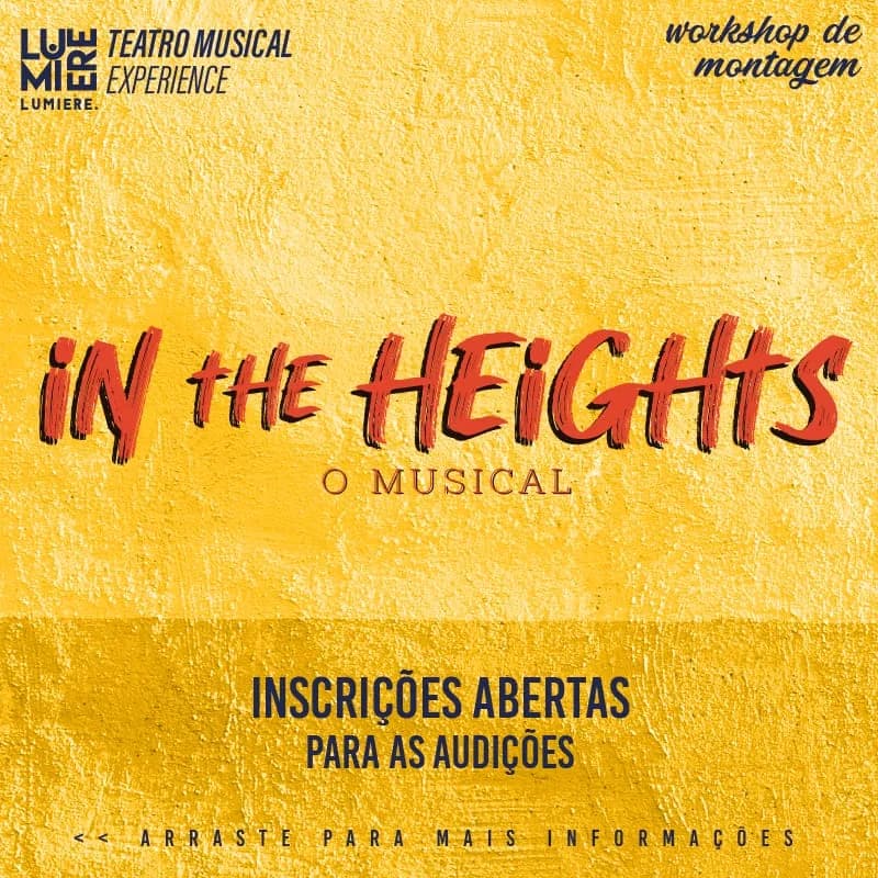 ÚLTIMAS VAGAS Curso de montagem presencial do musical In The Heights
